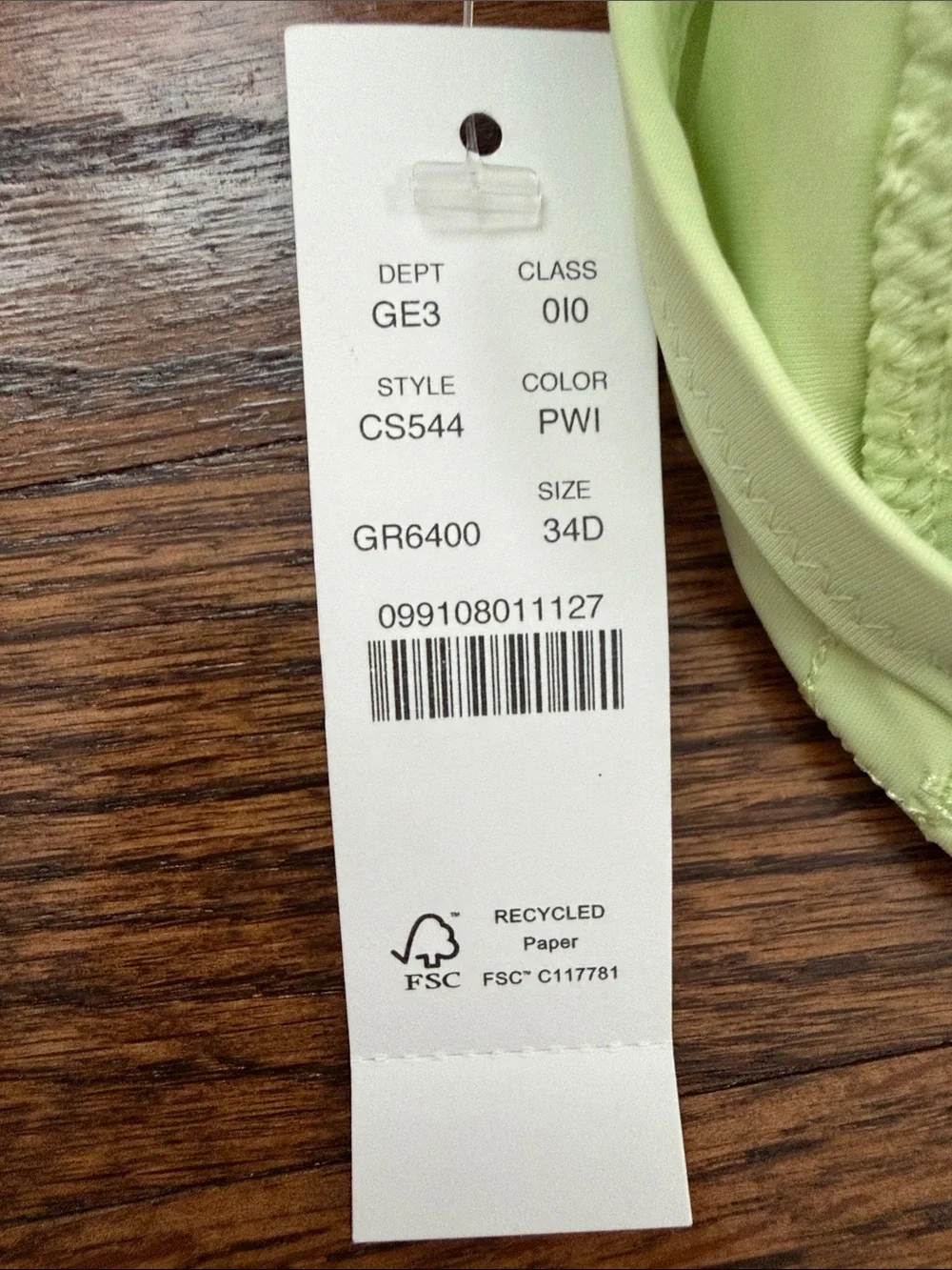 J. Crew Light Green Eyelet Underwire Bikini Top - NWT